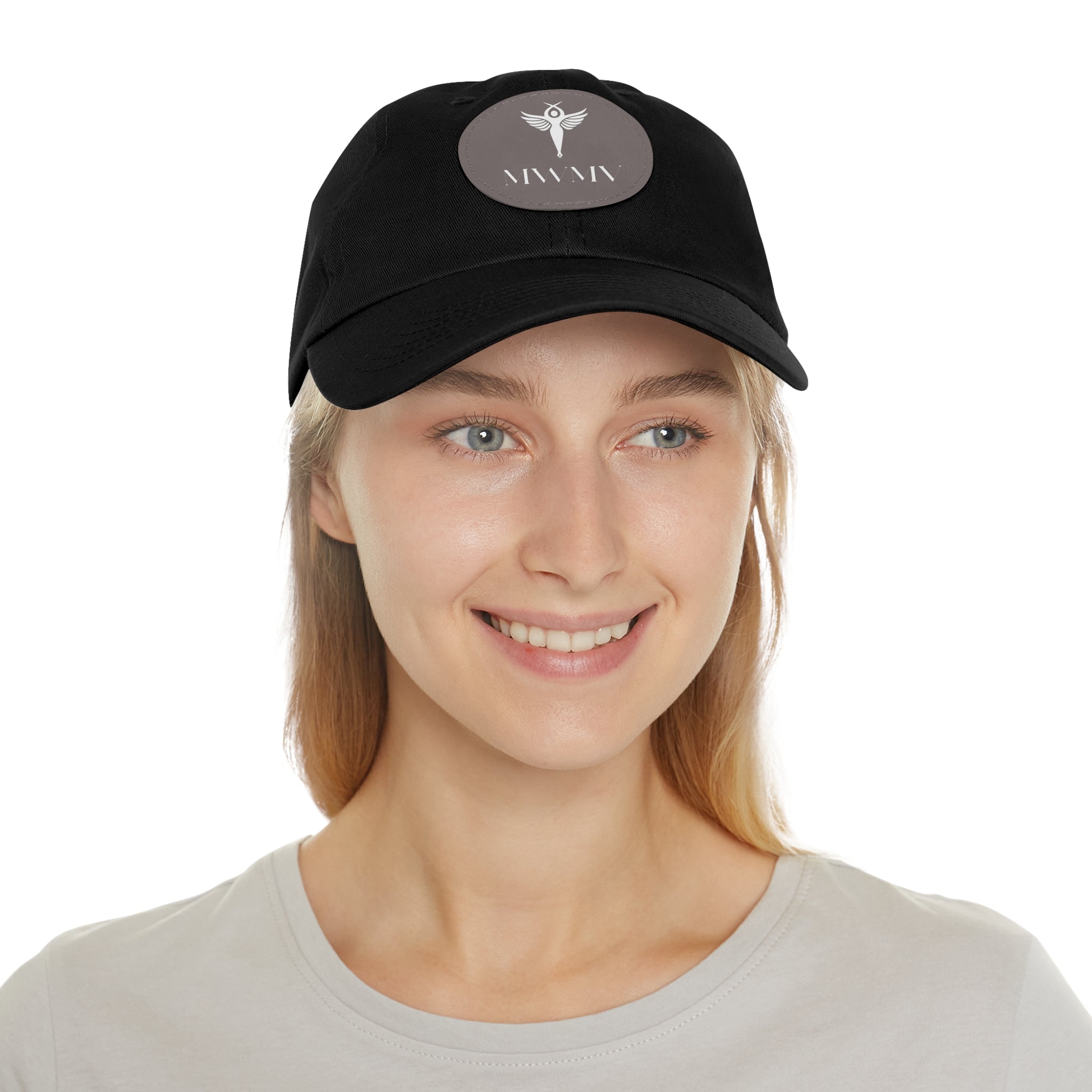 Dad Hat mit Lederaufnäher (rund)