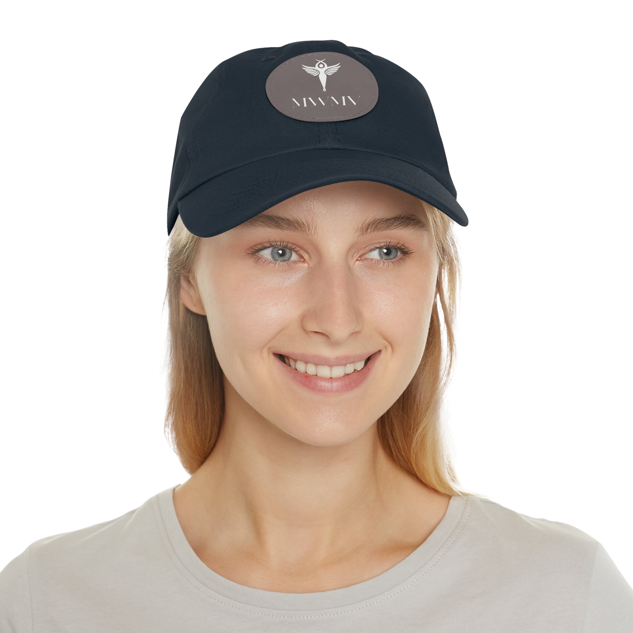 Dad Hat mit Lederaufnäher (rund)