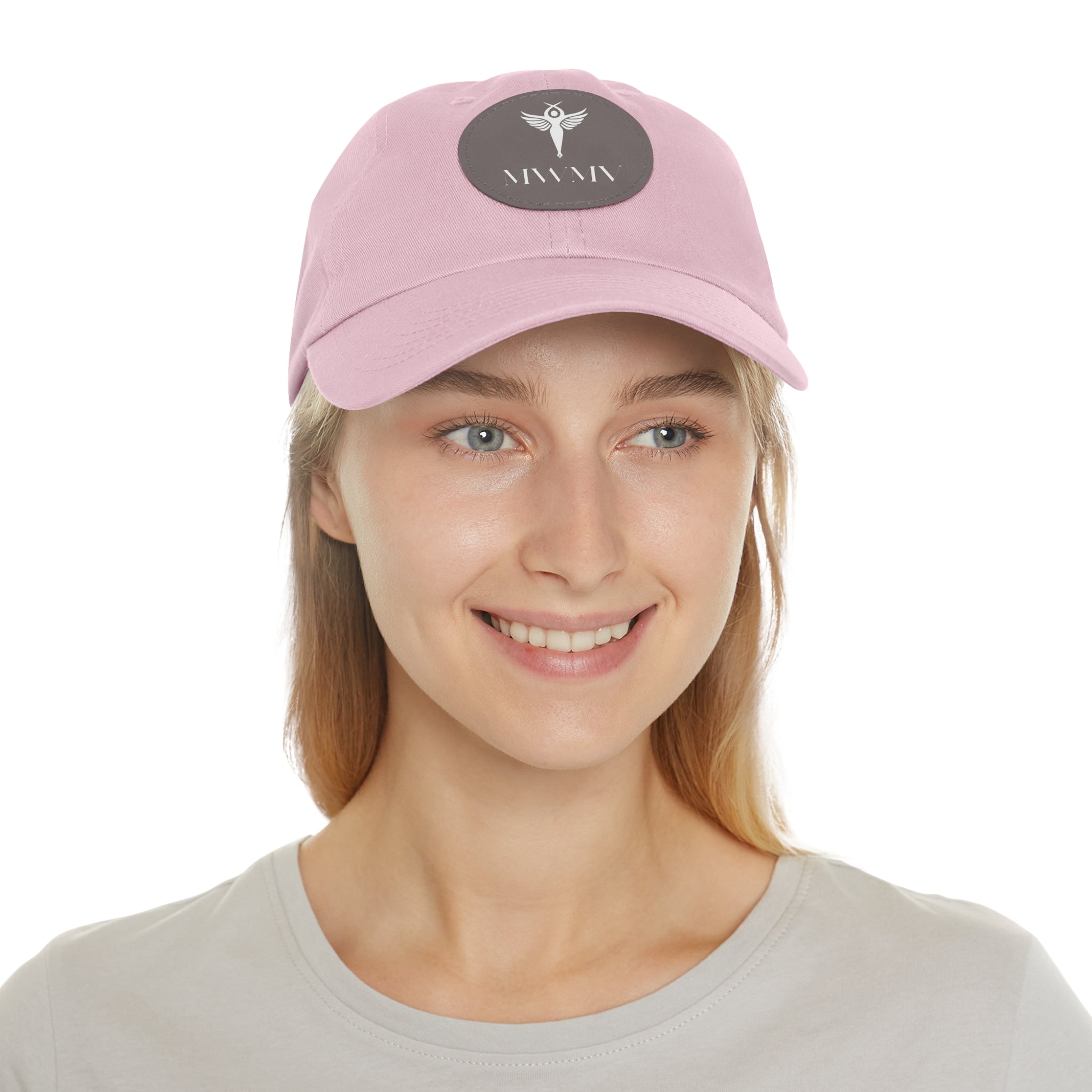 Dad Hat mit Lederaufnäher (rund)