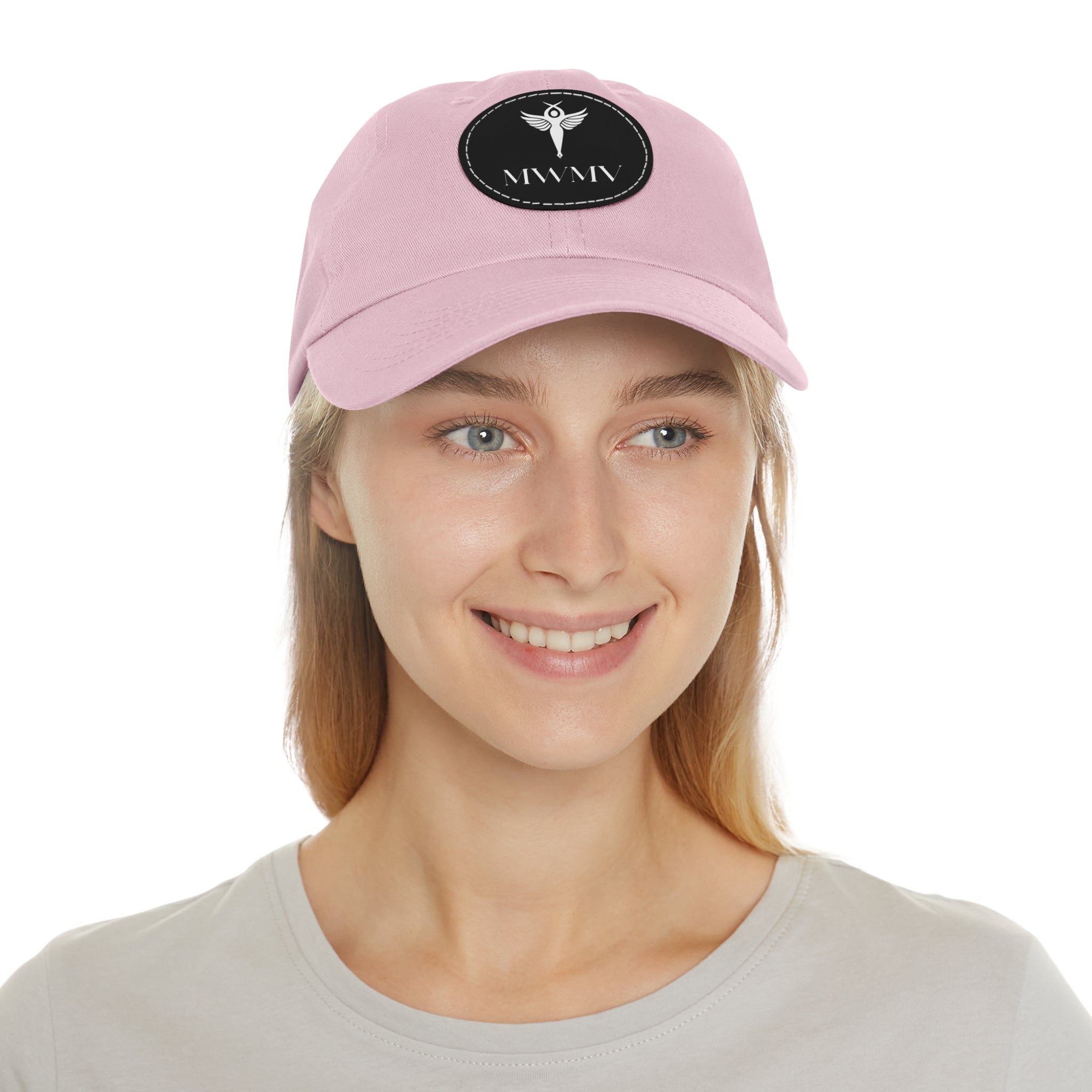 Dad Hat mit Lederaufnäher (rund)