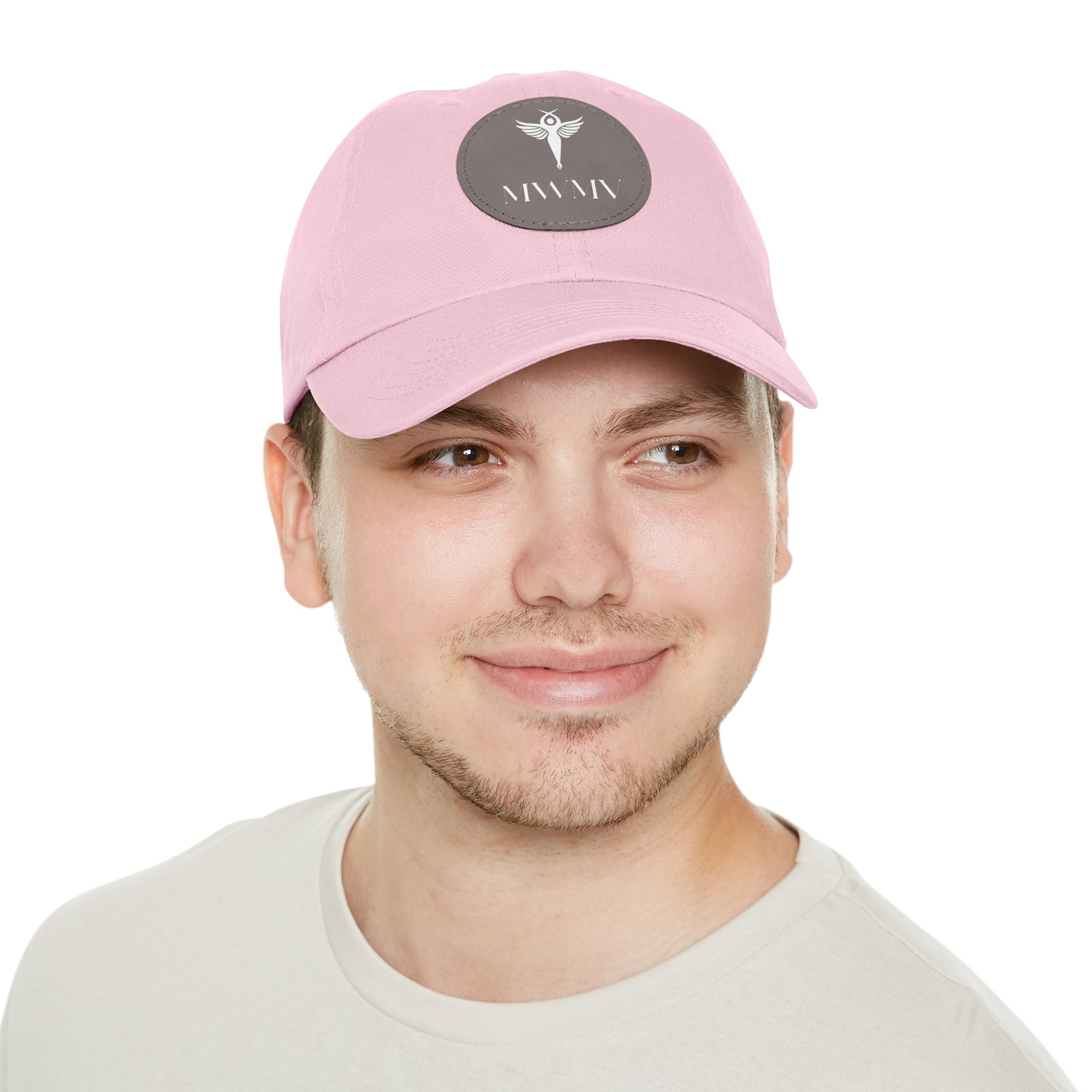 Dad Hat with Leather Patch (Round)