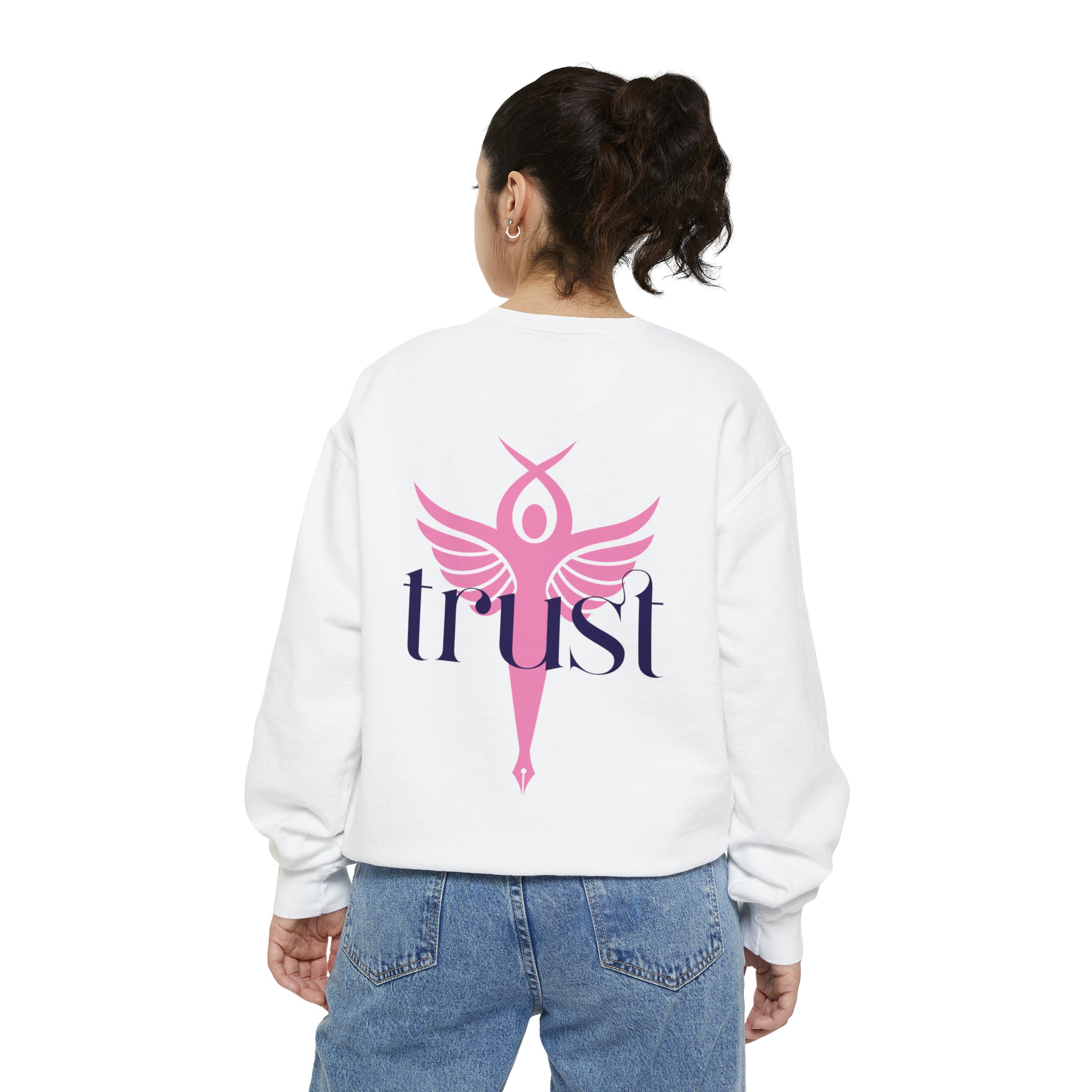 Sweat-shirt unisexe teint en pièce